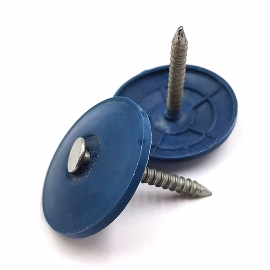 Elektroverzinkte Dachnagelprodukte, gewellter, gedrehter Schaft mit Kunststoffscheibe